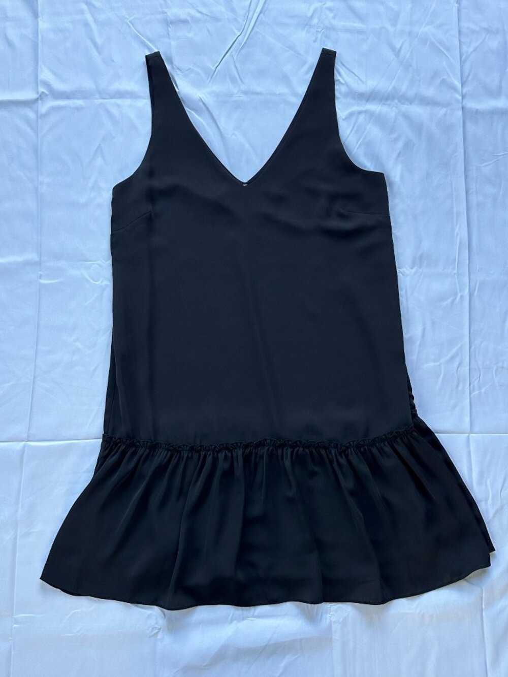 Amanda Uprichard Black Drop Waist Mini Dress V-Neck - S